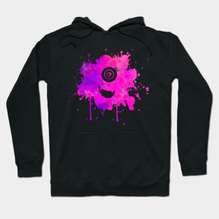 Pink Monster with One Eye Paint Splat Hoodie